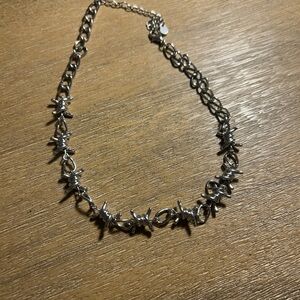 Barbed Wire Silver Necklace
